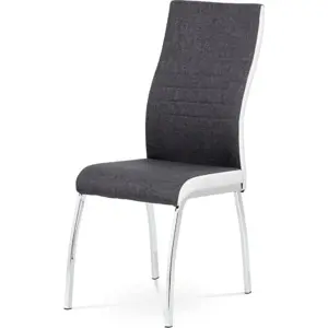 Produkt Autronic Jídelní židle DCL-433 GREY2 - šedá látka + bílá koženka