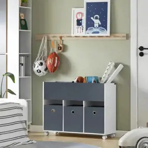 Produkt Casarredo KIDDO dětský regál, bílá + šedá látka