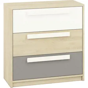 Casarredo Komoda 3S REPENS buk fjord/bílá/šedá