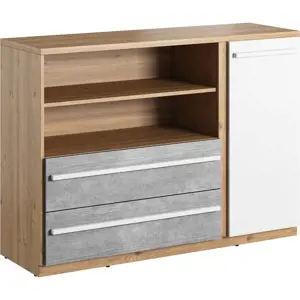 Produkt Casarredo Komoda se zásuvkami FLAMY 05 1D2S dub nash/šedá/bílá