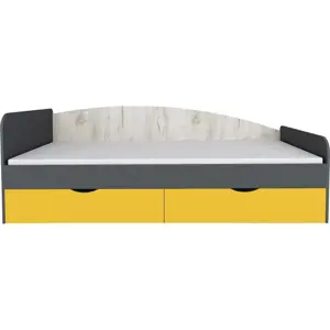 Casarredo Postel 90x200 DISNEY dub kraft bílý/šedý grafit/žlutá