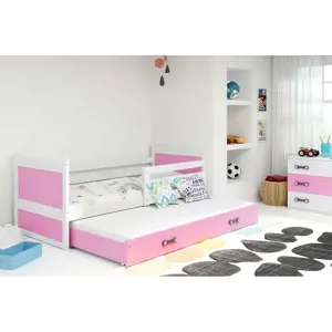 Produkt Falco Dětská postel Riky II 90x200 - bílá/růžová