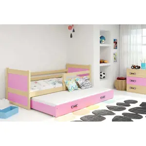 Produkt Falco Dětská postel Riky II 90x200 - borovice/růžová