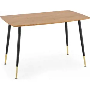 Produkt Halmar Jídelní stůl TRIPOLIS - dub zlatý/černá se zlatými detaily