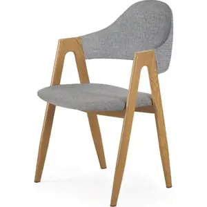 Produkt Halmar Jídelní židle s područkami K-344 - šedá