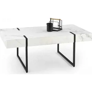 Halmar Konferenční stolek BLANCA - bílý mramor/černá