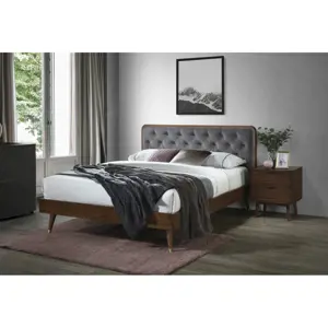 Produkt Halmar Manželská postel CASSIDY 160x200 cm - šedá/ořech