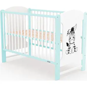 Produkt NEW BABY Dětská postýlka New Baby ELSA Zebra bílo-mátová