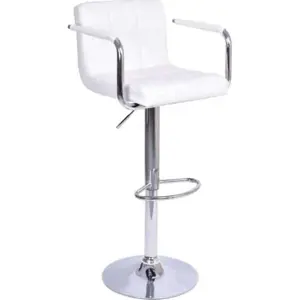 Produkt Tempo Kondela Barová židle LEORA 2 NEW - bílá eko kůže/chrom + kupón KONDELA10 na okamžitou slevu 3% (kupón uplatníte v košíku)