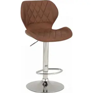 Produkt Tempo Kondela Barová židle SOFALA - hnědá látka/chrom + kupón KONDELA10 na okamžitou slevu 3% (kupón uplatníte v košíku)