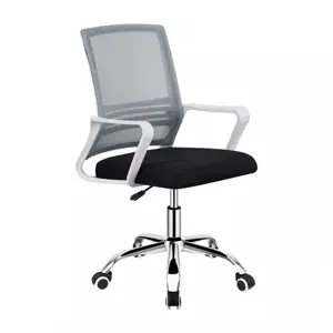 Tempo Kondela Kancelářská židle APOLO 2 NEW - síťovina šedá /  černá / plast bílý + kupón KONDELA10 na okamžitou slevu 3% (kupón uplatníte v košíku)