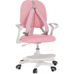 Tempo Kondela Rostoucí židle s podnoží a šlemi ANAIS - růžová/bílá + kupón KONDELA10 na okamžitou slevu 3% (kupón uplatníte v košíku)