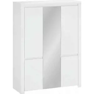 Tempo Kondela Skříň LINDY 5D se zrcadlem - bílý lesk + kupón KONDELA10 na okamžitou slevu 3% (kupón uplatníte v košíku)