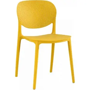 Tempo Kondela Stohovatelná židle FEDRA new - žlutá + kupón KONDELA10 na okamžitou slevu 3% (kupón uplatníte v košíku)