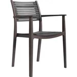 Produkt Tempo Kondela Stohovatelná židle HERTA - hnědá/šedá + kupón KONDELA10 na okamžitou slevu 3% (kupón uplatníte v košíku)