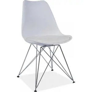 Tempo Kondela Židle METAL 2 NEW - bílá/chrom + kupón KONDELA10 na okamžitou slevu 3% (kupón uplatníte v košíku)