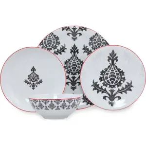 Produkt 24dílná sada černo-bílého porcelánového nádobí Kütahya Porselen Ornaments