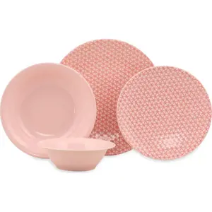 Produkt 24dílná sada růžovo-bílého porcelánového nádobí Kütahya Porselen Amelia