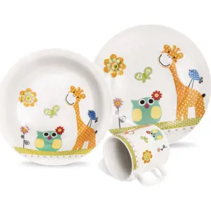 3dílný dětský porcelánový jídelní set Orion Giraffe