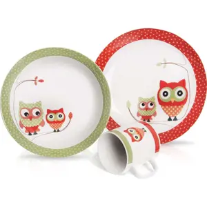 3dílný dětský porcelánový jídelní set Orion Owl