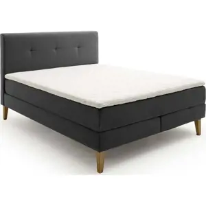 Antracitová boxspring postel 160x200 cm Stockholm – Meise Möbel