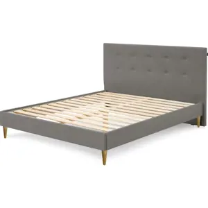 Antracitová čalouněná dvoulůžková postel s roštem 180x200 cm Rory – Bobochic Paris