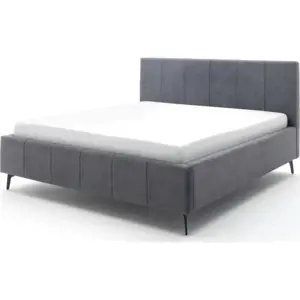 Produkt Antracitová čalouněná dvoulůžková postel s úložným prostorem s roštem 160x200 cm Lizzano – Meise Möbel