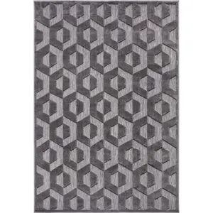 Antracitový koberec 133x190 cm Iconic Hexa – Hanse Home