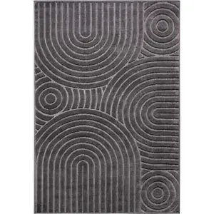 Antracitový koberec 57x90 cm Iconic Wave – Hanse Home