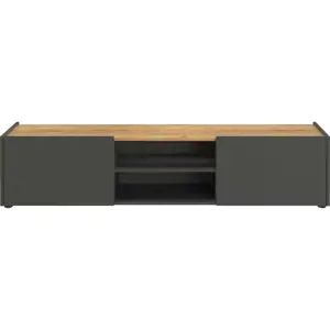 Antracitový TV stolek 164x35 cm Schlangen – Germania