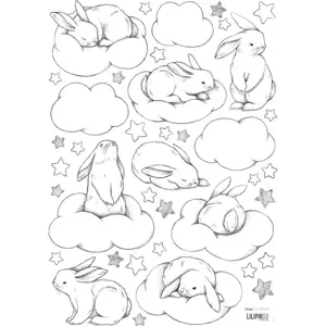 Arch samolepek 30x42 cm Bunnies, Clouds And Stars – Lilipinso