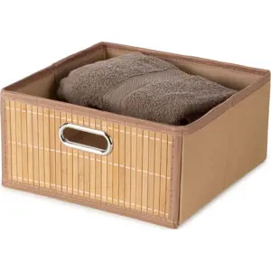 Bambusový úložný box v přírodní barvě 31x31x15 cm – Compactor