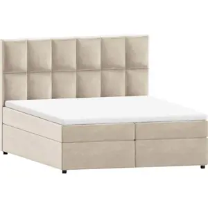 Béžová boxspring postel s úložným prostorem 140x200 cm Flip – Ropez