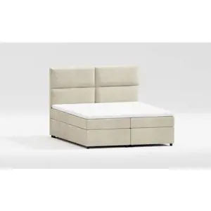 Béžová boxspring postel s úložným prostorem 140x200 cm Rico – Ropez