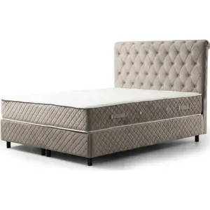 Béžová boxspring postel s úložným prostorem 140x200 cm Sonata – Kalune Design