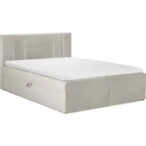 Béžová boxspring postel s úložným prostorem 160x200 cm Afra – Mazzini Beds