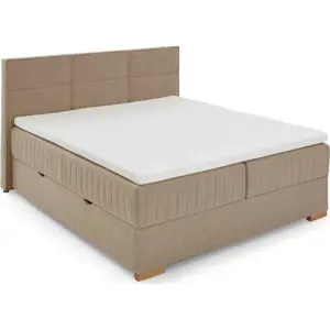 Béžová boxspring postel s úložným prostorem 160x200 cm Tambo – Meise Möbel