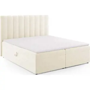 Produkt Béžová boxspring postel s úložným prostorem 180x200 cm Gina – Milo Casa