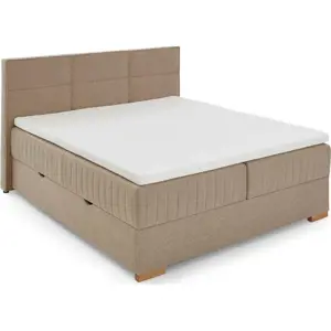 Béžová boxspring postel s úložným prostorem 180x200 cm Tambo – Meise Möbel