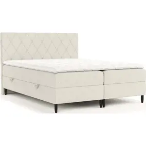 Produkt Béžová boxspring postel s úložným prostorem 200x200 cm Gwen – Maison de Rêve