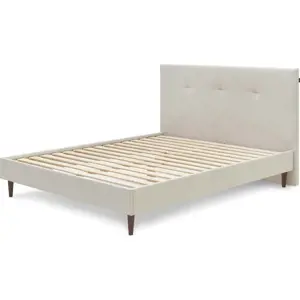 Béžová čalouněná dvoulůžková postel s roštem 160x200 cm Tory – Bobochic Paris