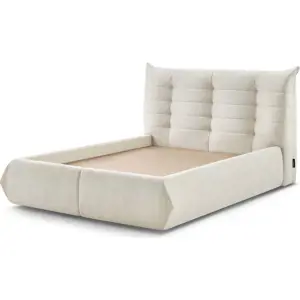 Produkt Béžová čalouněná dvoulůžková postel s úložným prostorem s roštem 180x200 cm Clothilde – Bobochic Paris