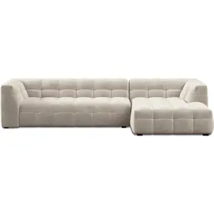 Produkt Béžová sametová rohová pohovka Windsor & Co Sofas Vesta, pravý roh