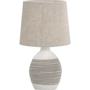 Béžová stolní lampa s textilním stínidlem (výška 35 cm) Ambon – Candellux Lighting