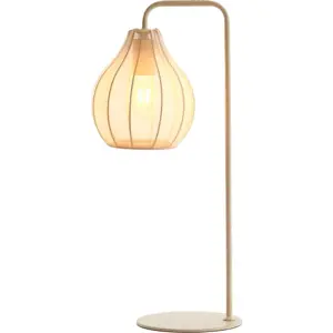 Béžová stolní lampa s textilním stínidlem (výška 60,5 cm) Elati – Light & Living