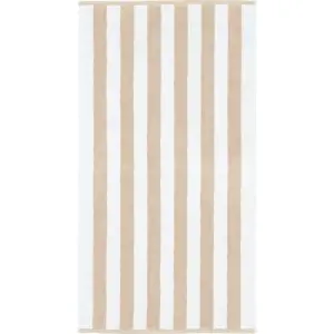 Produkt Béžovo-bílá bavlněná osuška 90x140 cm Stripe Jacquard – Bianca
