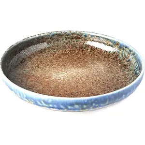 Produkt Béžovo-modrý keramický talíř se zvednutým okrajem MIJ Earth & Sky, ø 22 cm