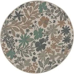 Produkt Béžovo-zelený venkovní koberec Universal Floral, ø 115 cm