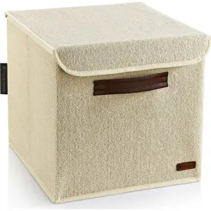 Produkt Béžový látkový úložný box s víkem 30x30x30 cm – Mioli Decor