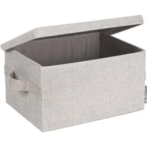 Béžový látkový úložný box s víkem 35x19x26 cm Soft Storage – Bigso Box of Sweden